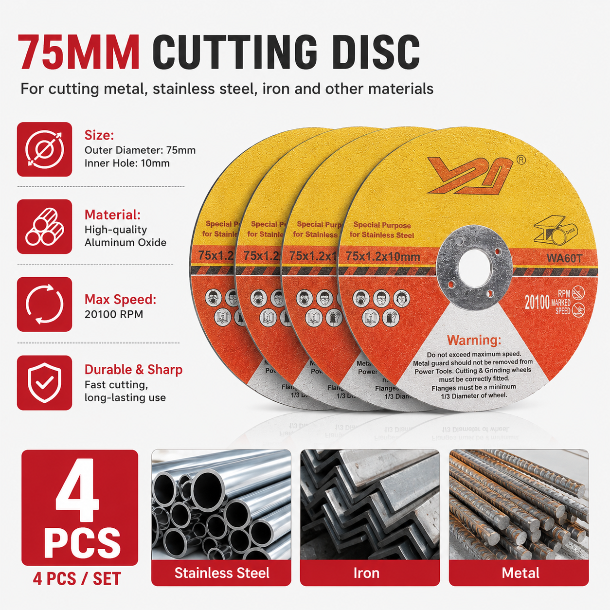 4PCS 75mm Cutting Disc,1.2mm C - Power Tools Jigsaw recensione e prezzo