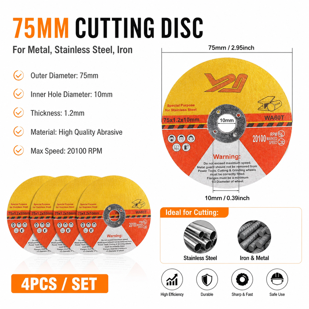 4PCS 75mm Cutting Disc,1.2mm C - Power Tools Jigsaw recensione e prezzo