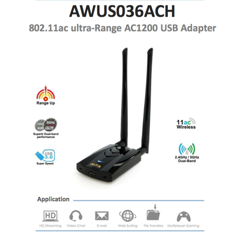 New ALFA AWUS036ACH Uses RTL88 - Power Tools For Linux recensione e prezzo