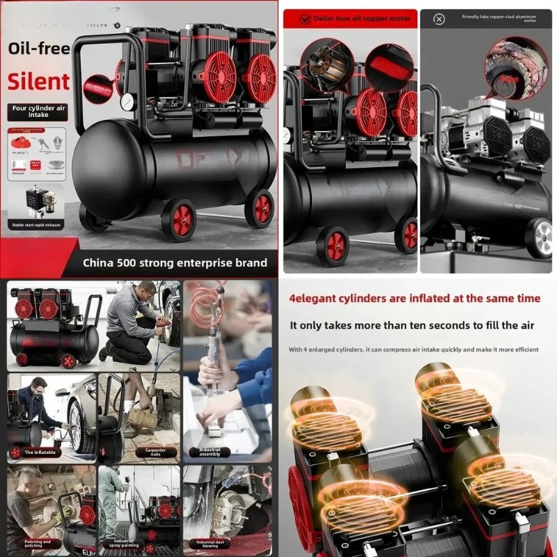 220V Portable Silent Oil-Free  - Air Compressor Mini recensione e prezzo