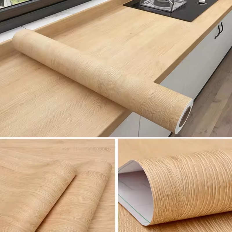 PVC vinyl yellow oak grain dec - Power Tools Wallpaper recensione e prezzo