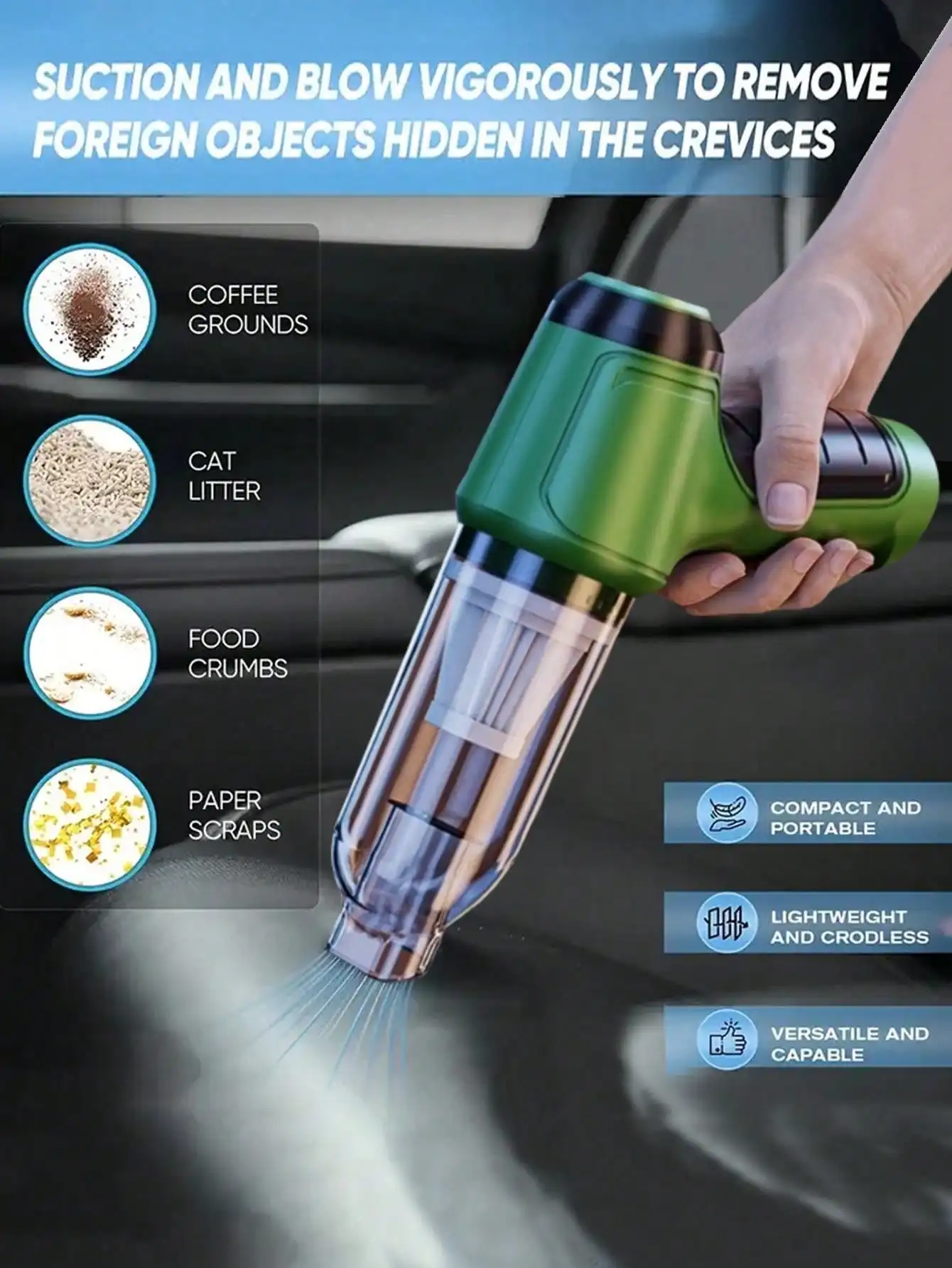 Portable Wireless Vacuum Clean - Air Compressor Mini recensione e prezzo